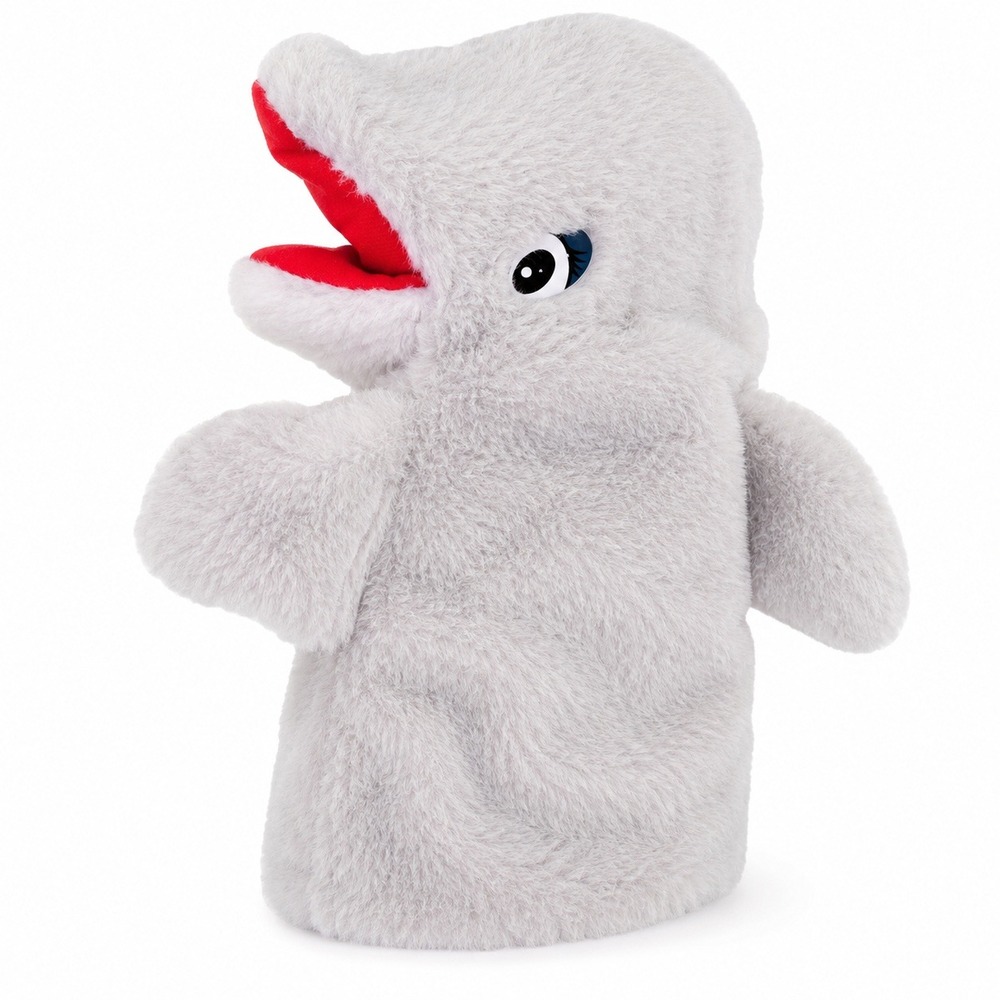 Sea World Dolphin Hand‎ Puppet with Squeaker Plush Gray Vintage Souvenir Toy